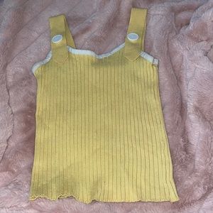 Cute Yellow Crop Tank Top